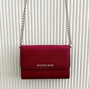 Michael Kors Jet Set Travel LG Phone Leather Crossbody Bag